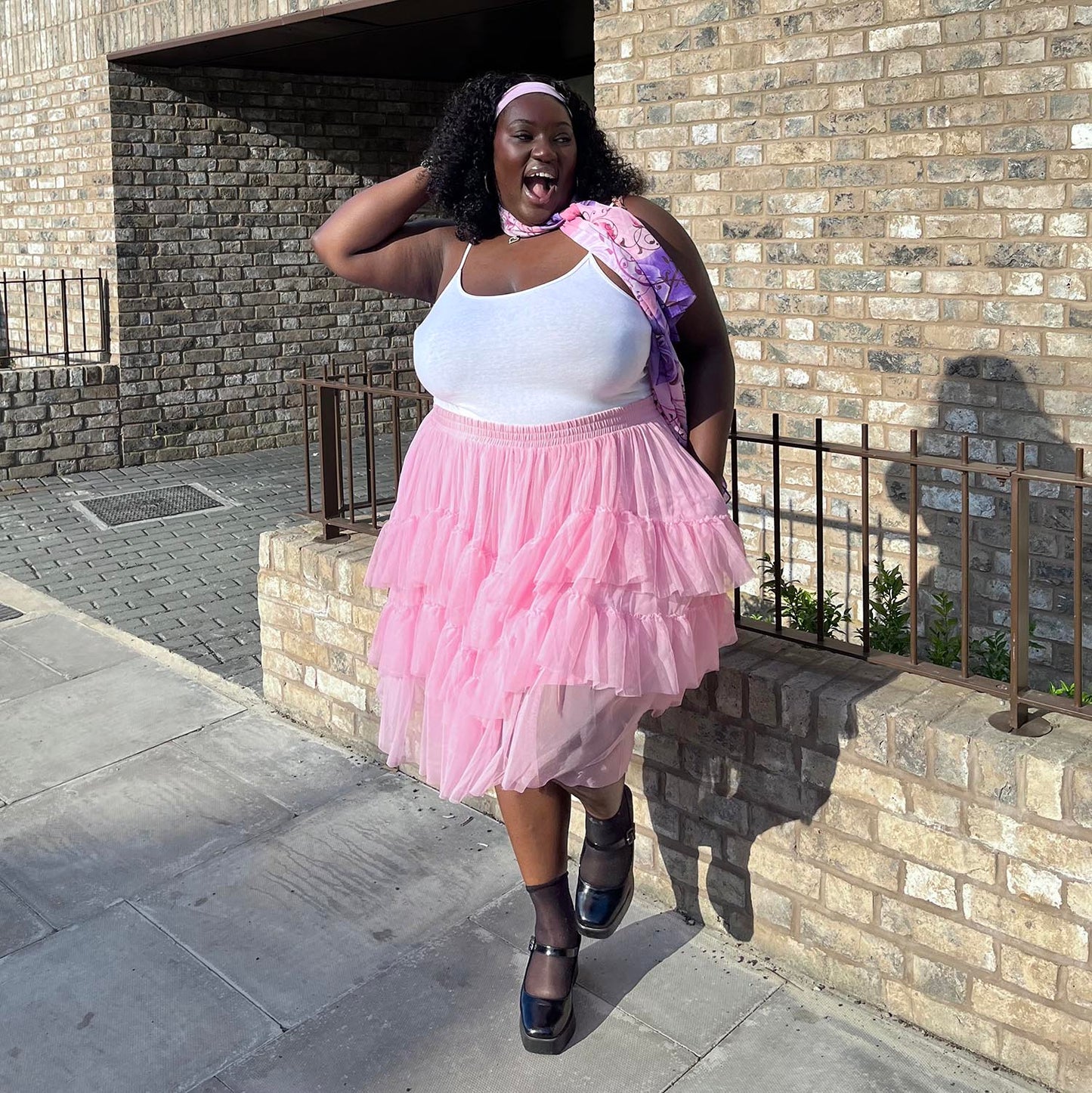 Mesh Skirt - Flushing Pink