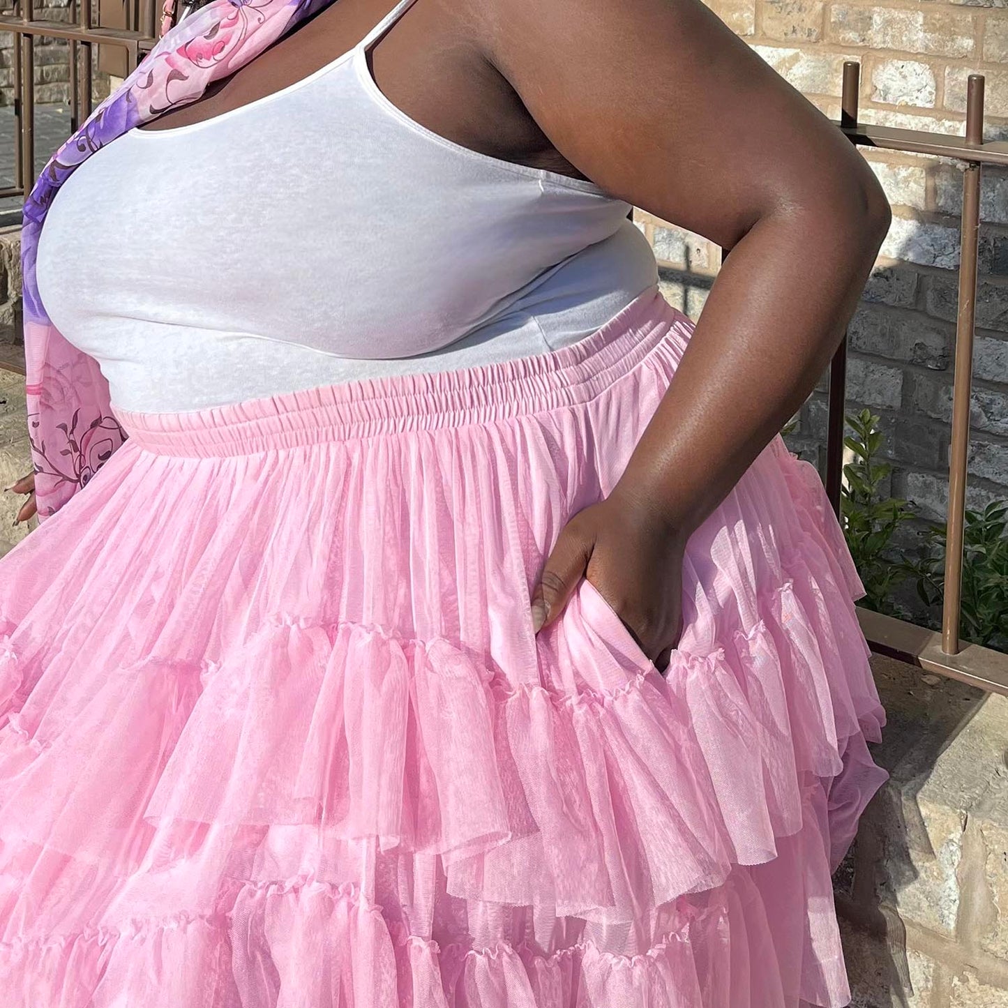 Mesh Skirt - Flushing Pink