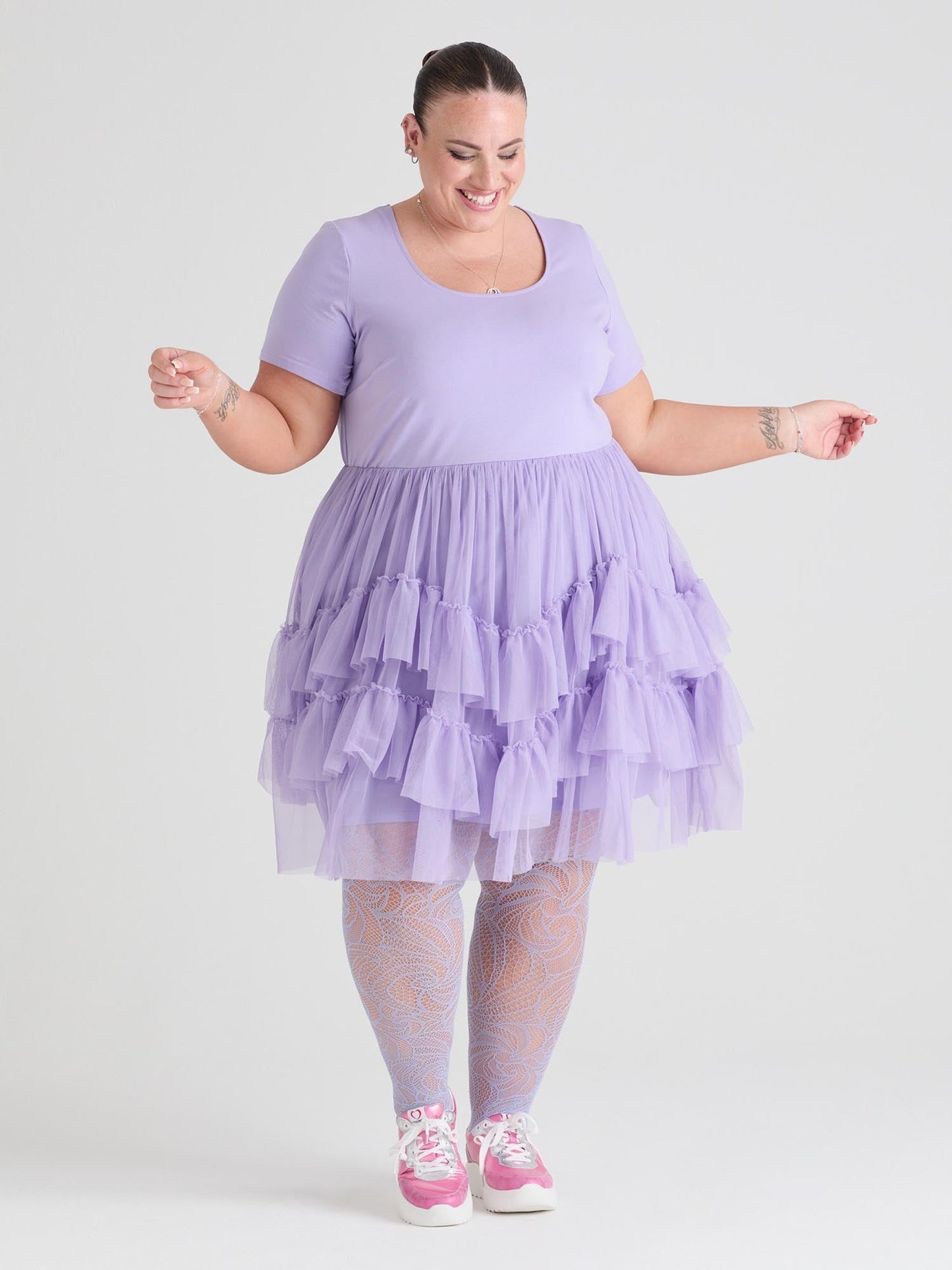 Tee Mesh Dress - Lavender Fields