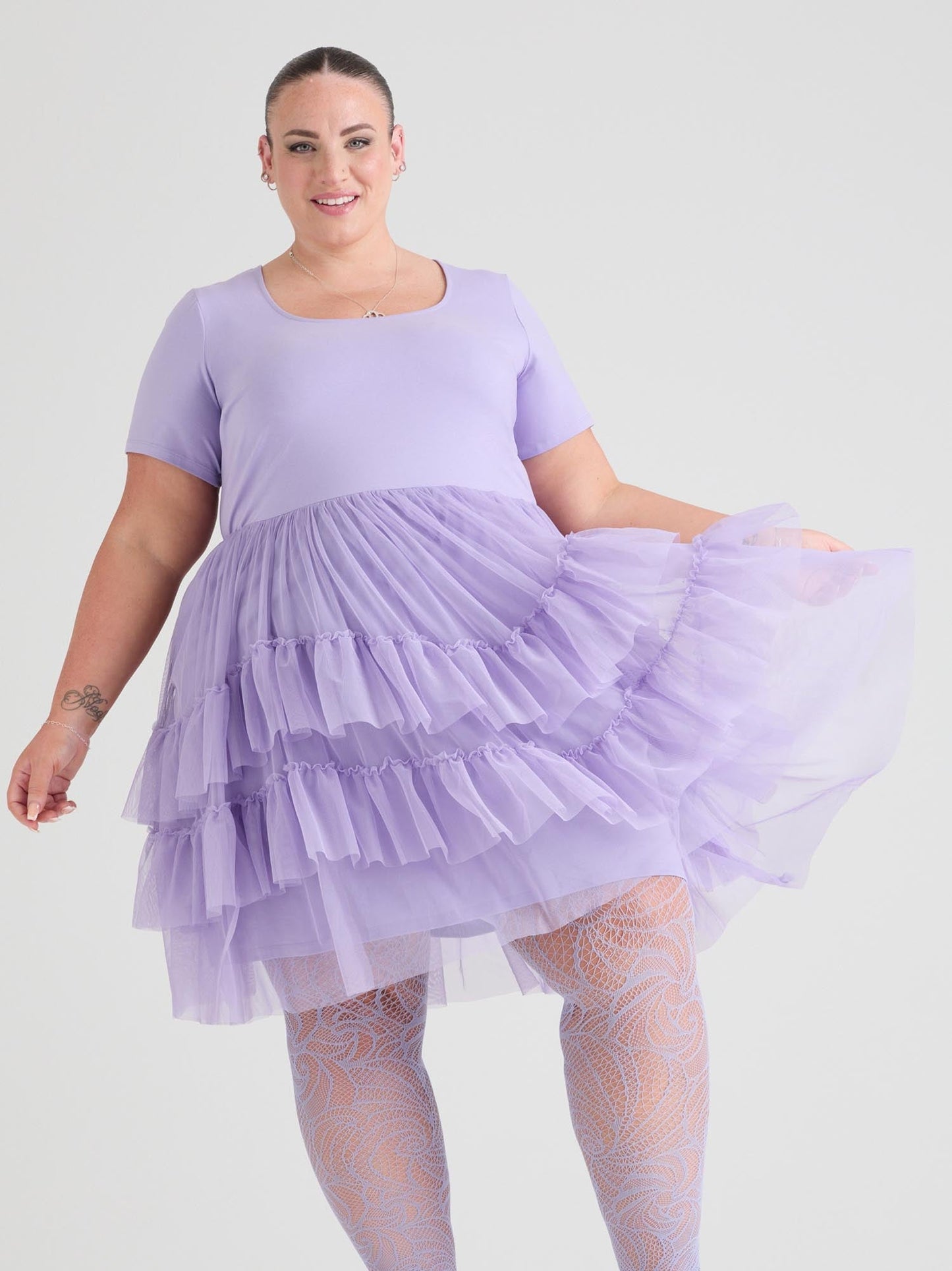 Tee Mesh Dress - Lavender Fields