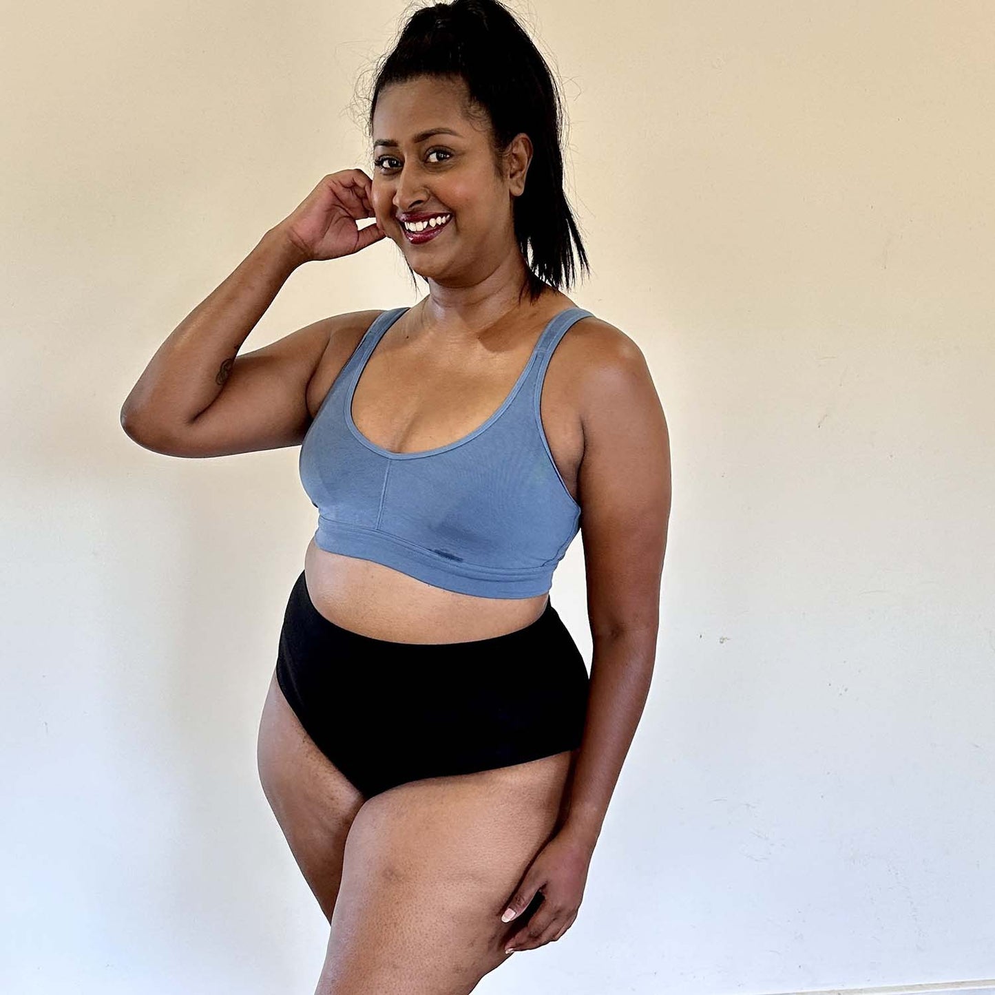 Organic Cotton Bra - Denim