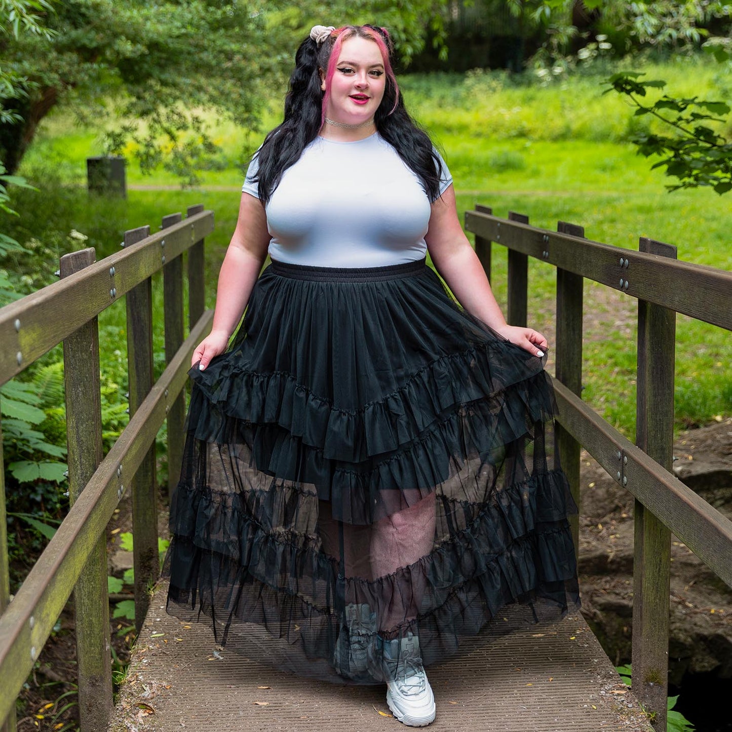 Maxi Mesh Skirt - Black