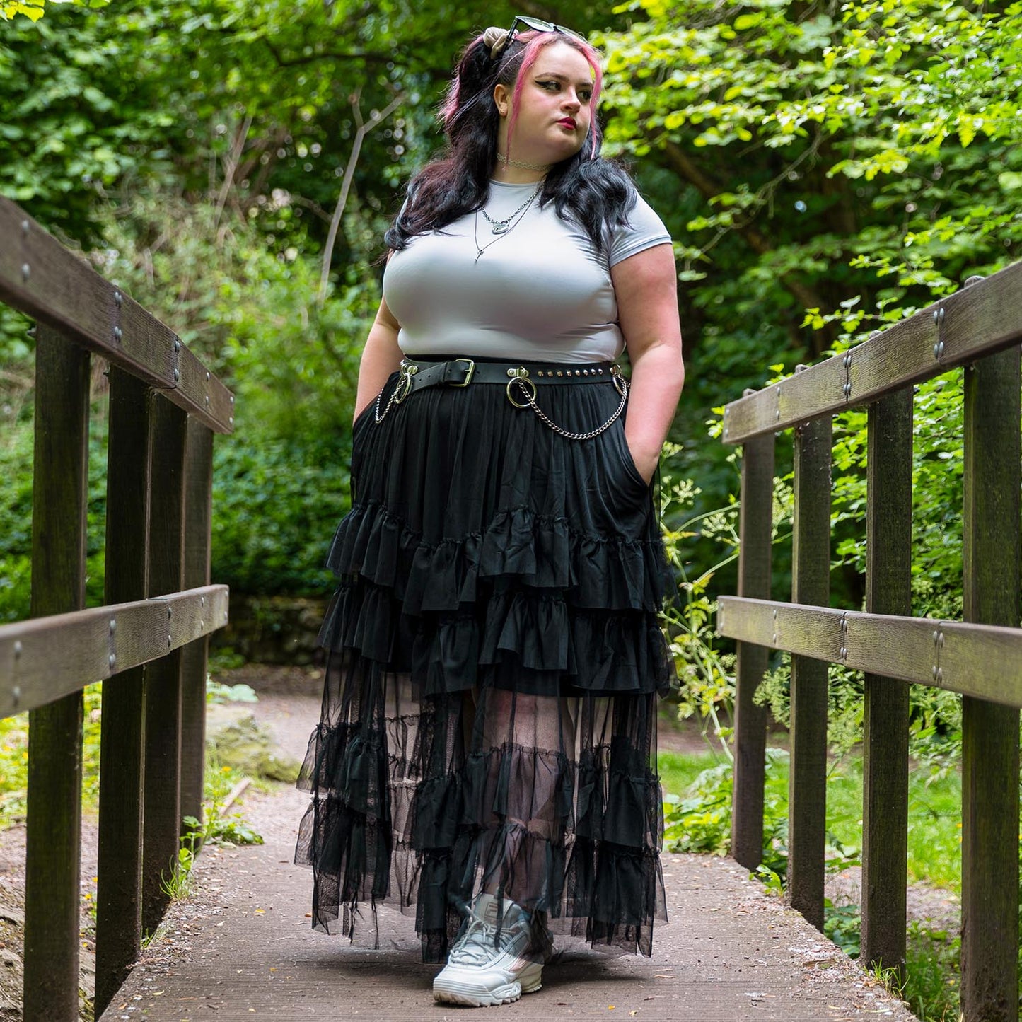 Maxi Mesh Skirt - Black