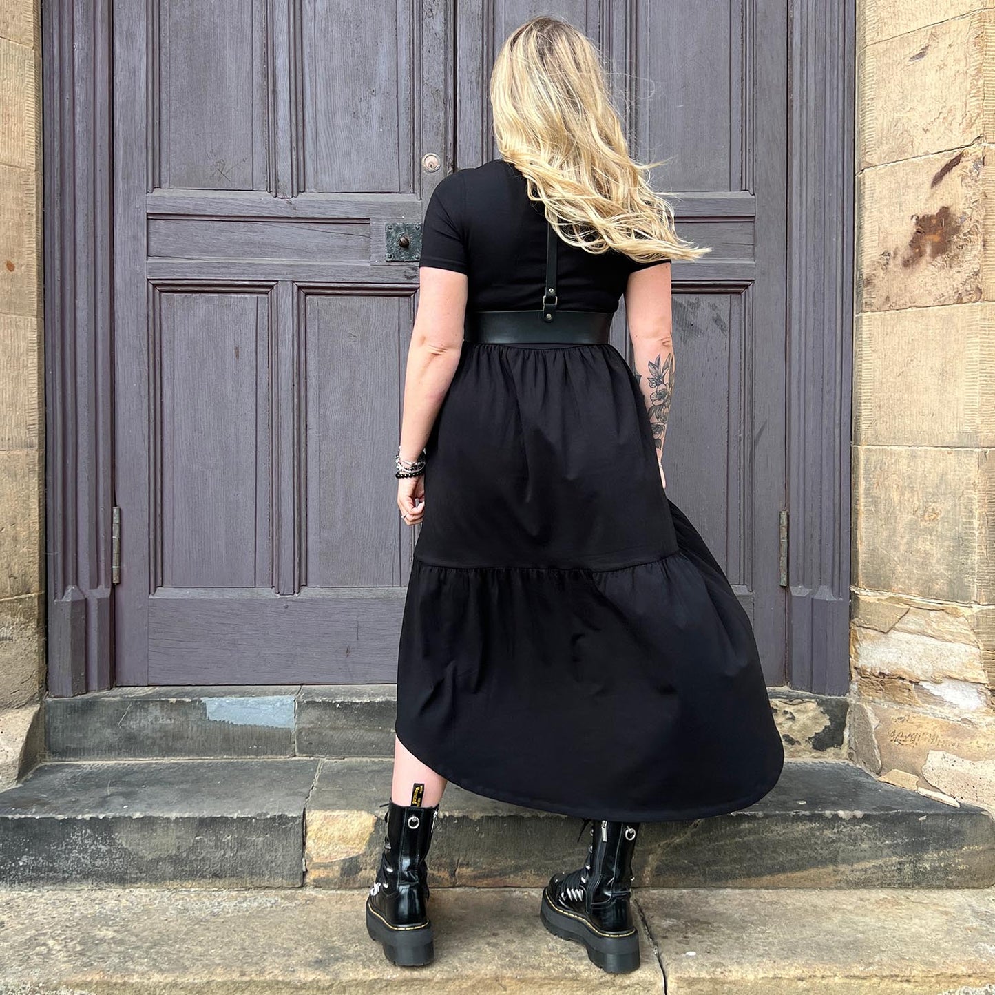 Tiered Midi Dress - Black