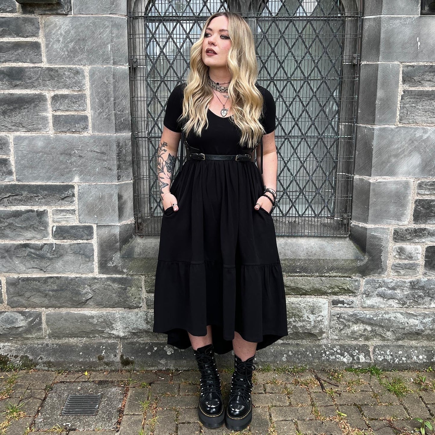 Tiered Midi Dress - Black