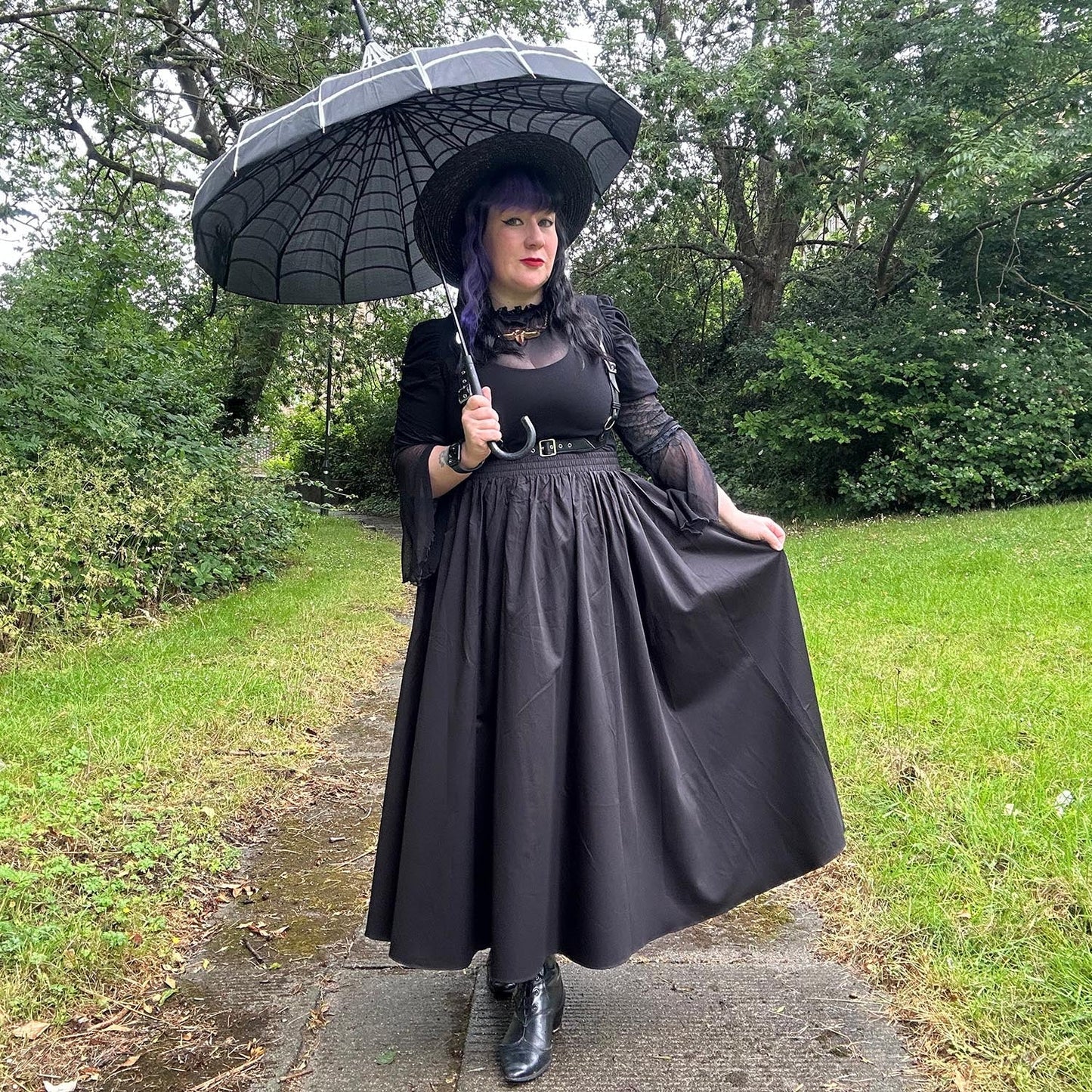 Midaxi Poplin Skirt - Black