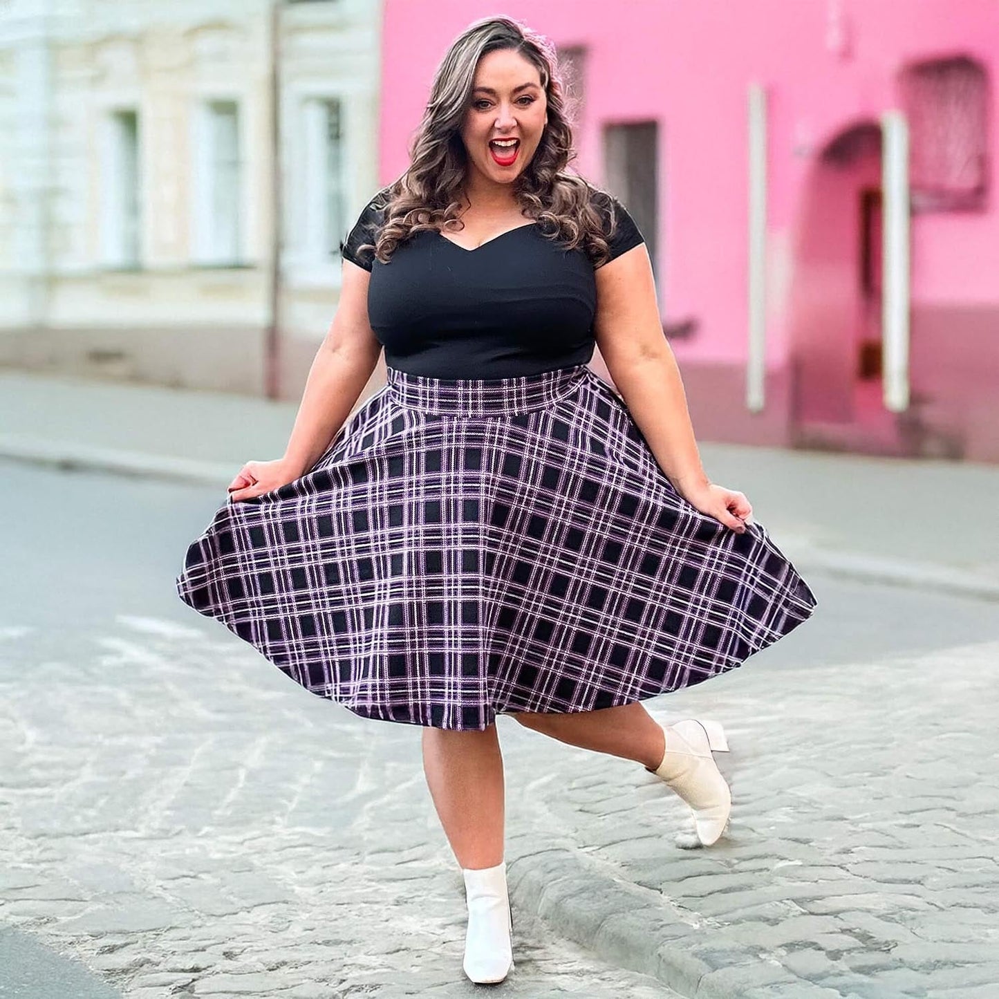 Plaid Flare Skirt - Moorland (V2)