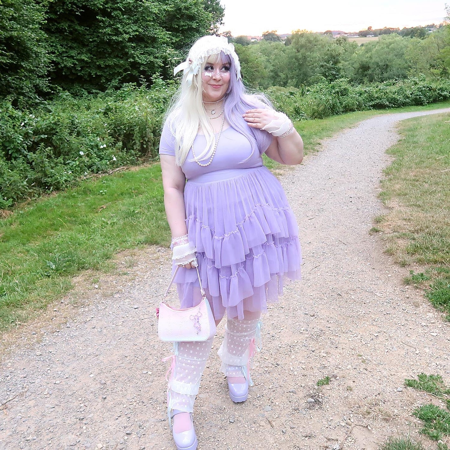 Tee Mesh Dress - Lavender Fields