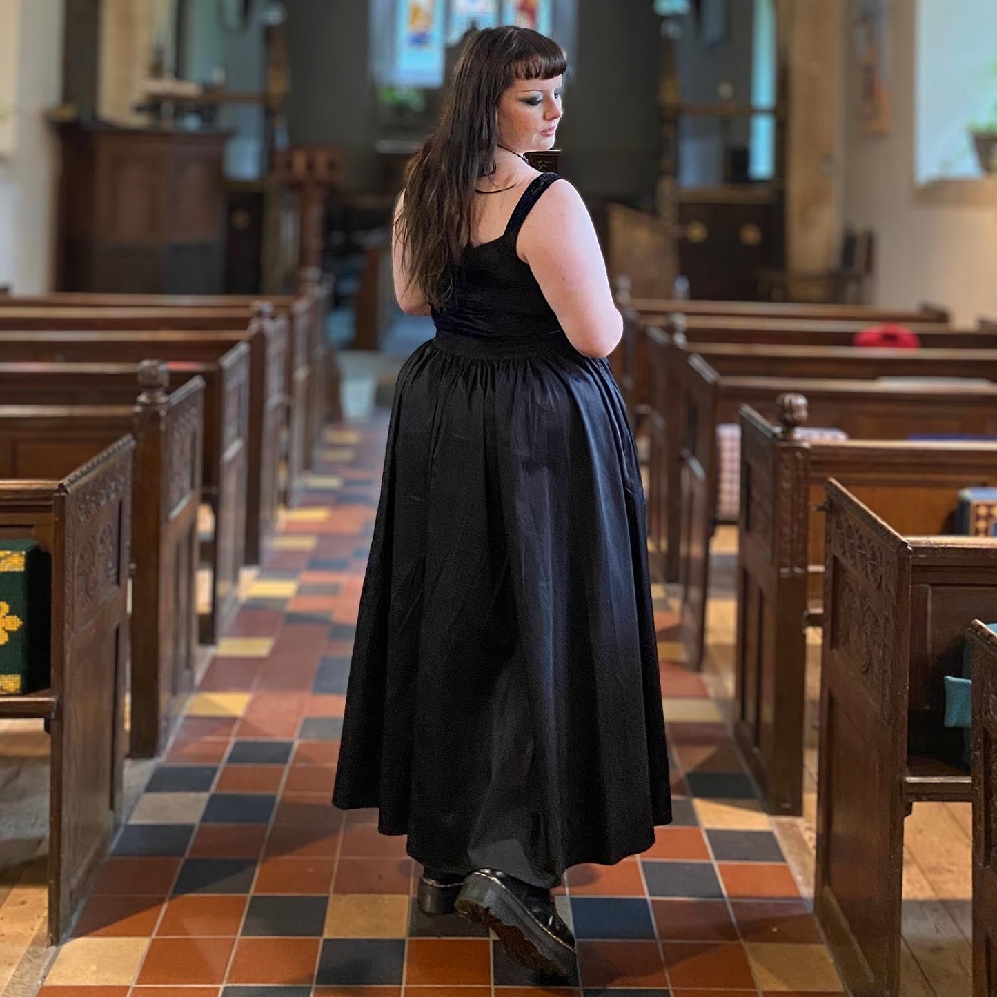 Midaxi Poplin Skirt - Black