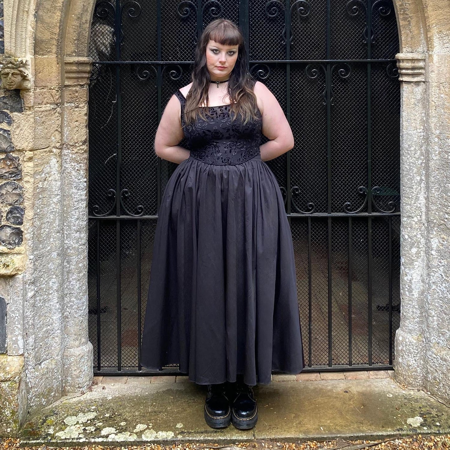 Midaxi Poplin Skirt - Black