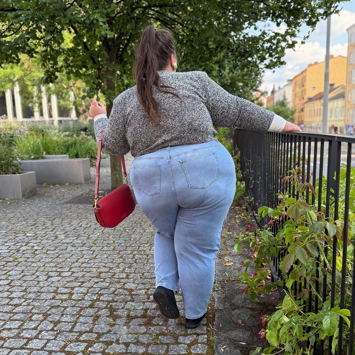 Organic Mom Jeans - Aegean