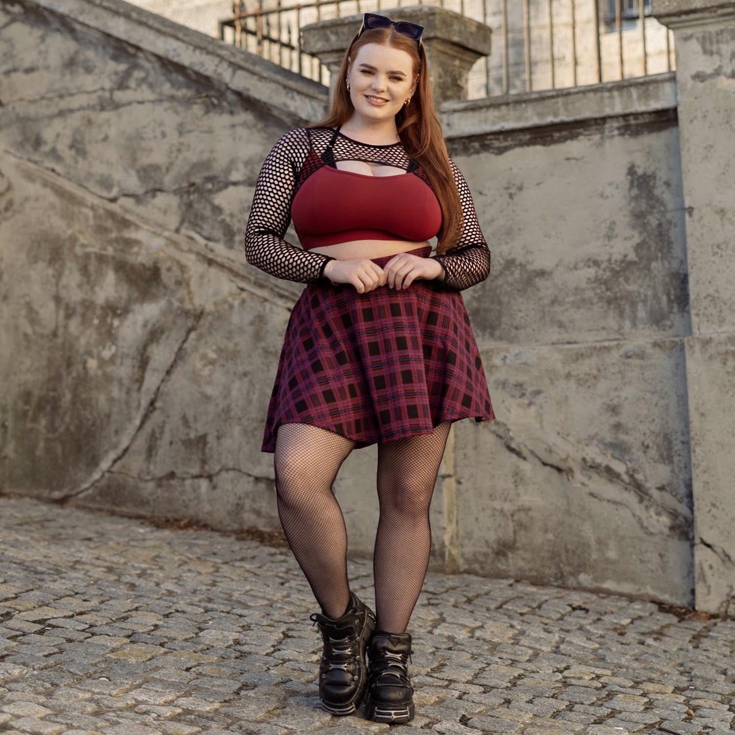 Fishnet Top - Alanis - Wine
