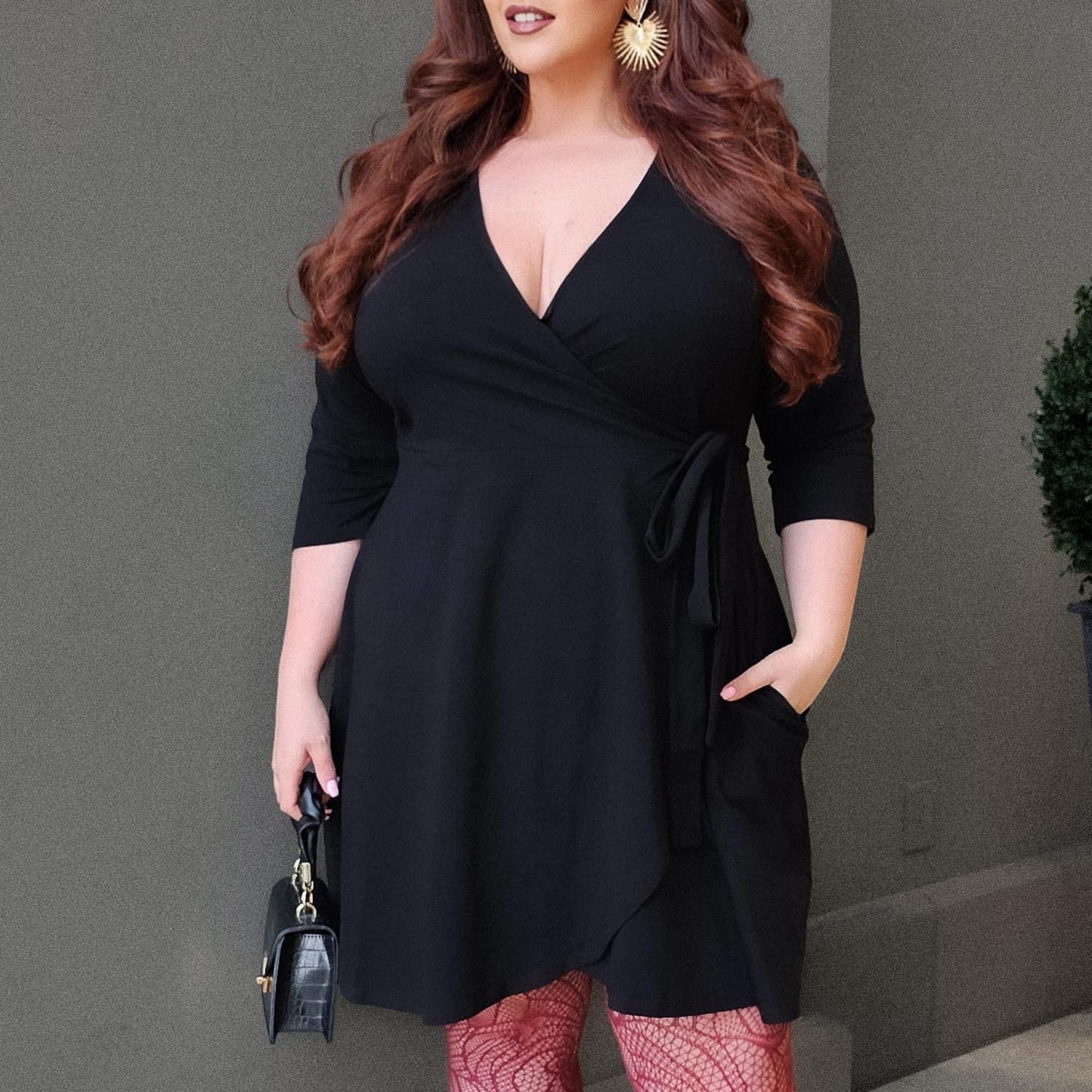 Mini Wrap Dress - Black