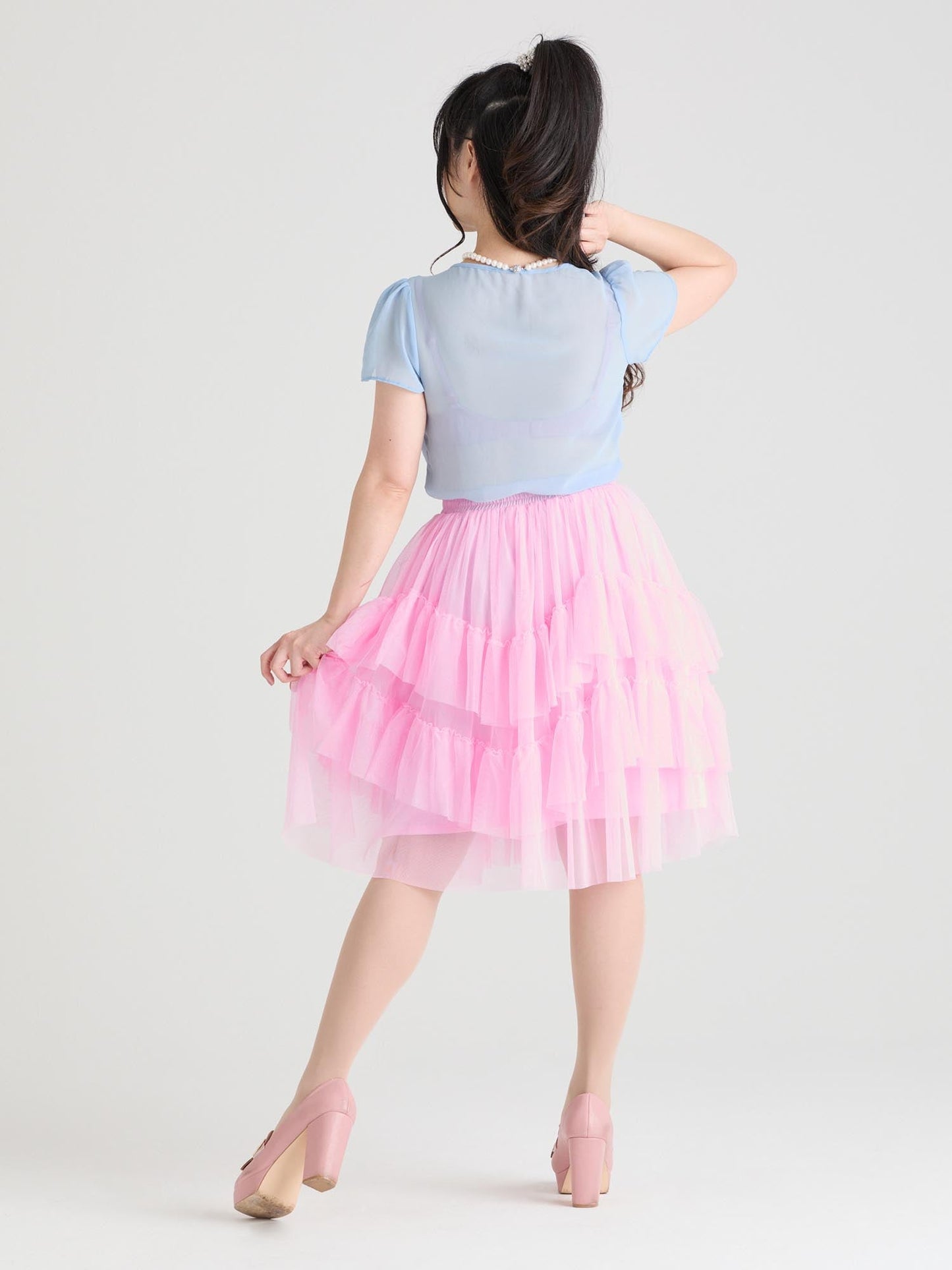 Mesh Skirt - Flushing Pink
