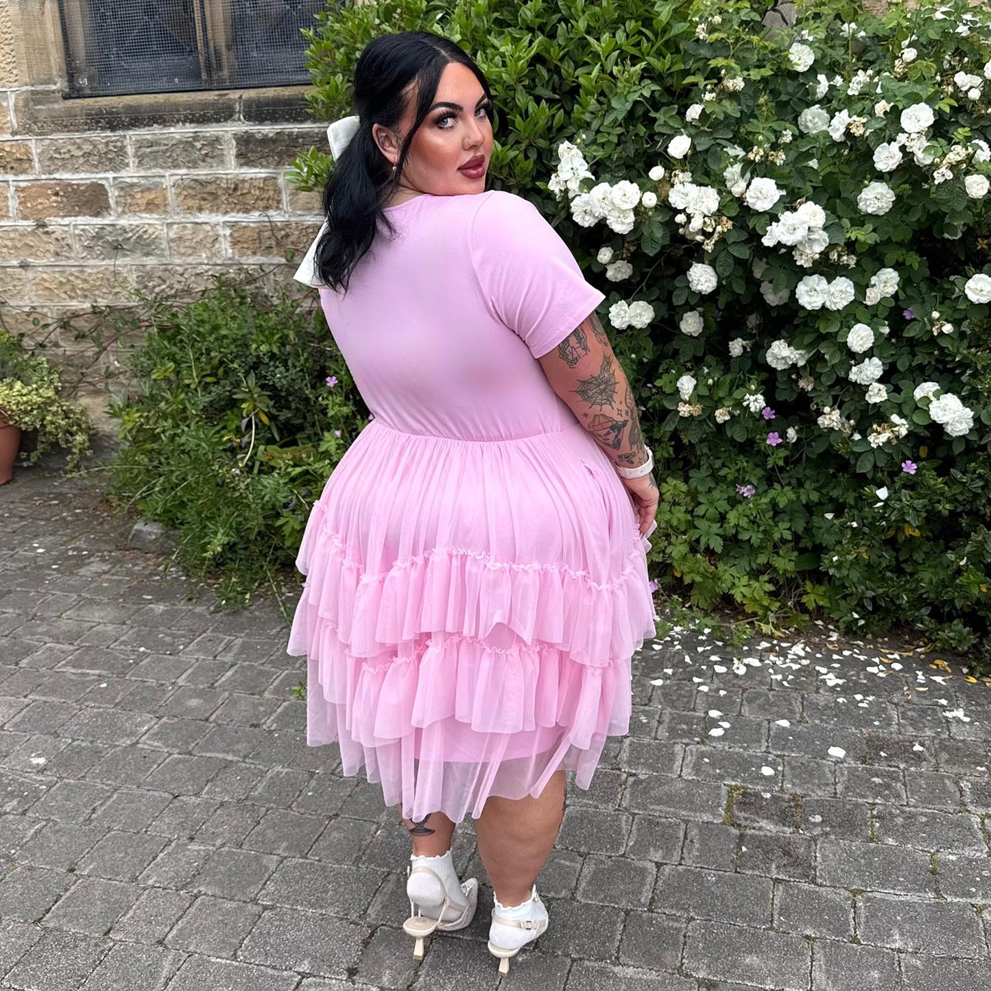 Tee Mesh Dress - Pink Frosting