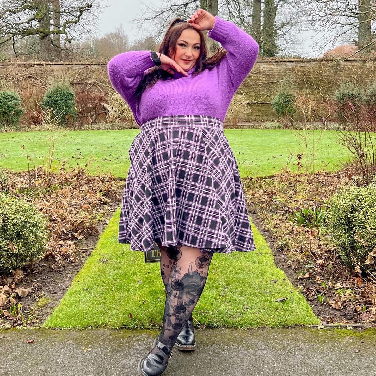 Plaid Flare Skirt - Moorland (V2)