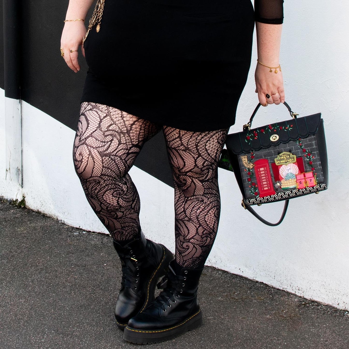Thighs The Limit Fishnets - Timewarp - Black