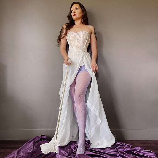 Thighs the Limit Fishnets - Timewarp - Periwinkle