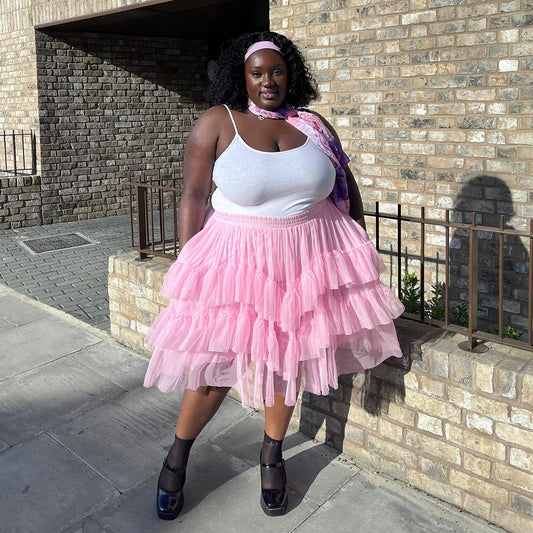 Mesh Skirt - Flushing Pink