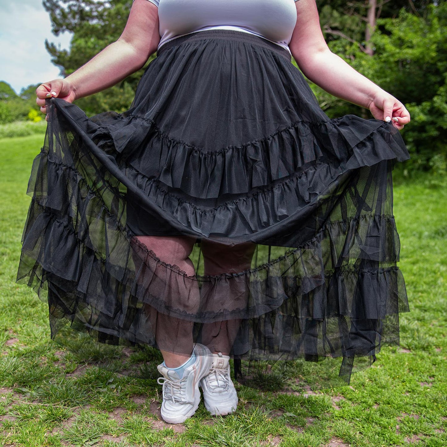 Maxi Mesh Skirt - Black