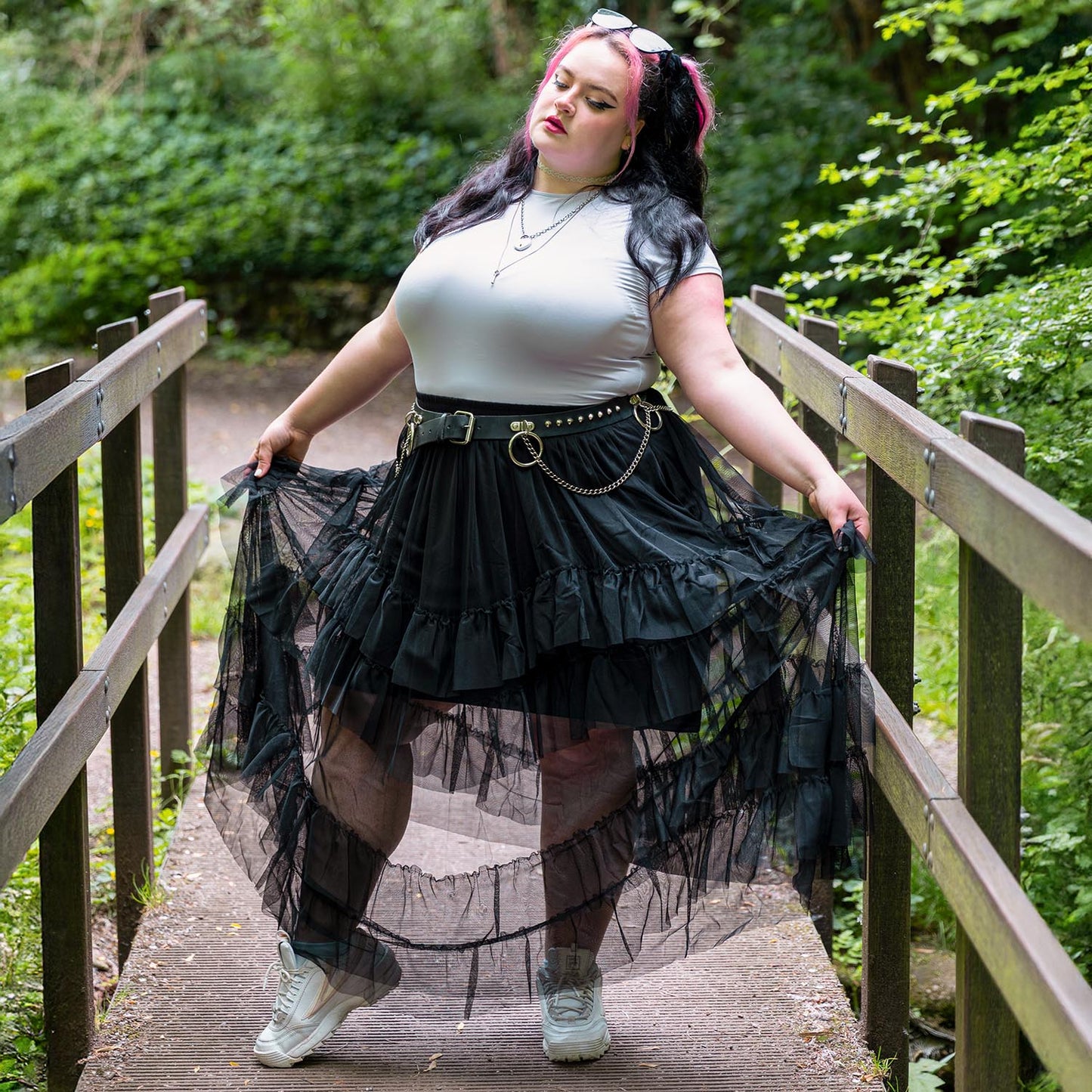 Maxi Mesh Skirt - Black