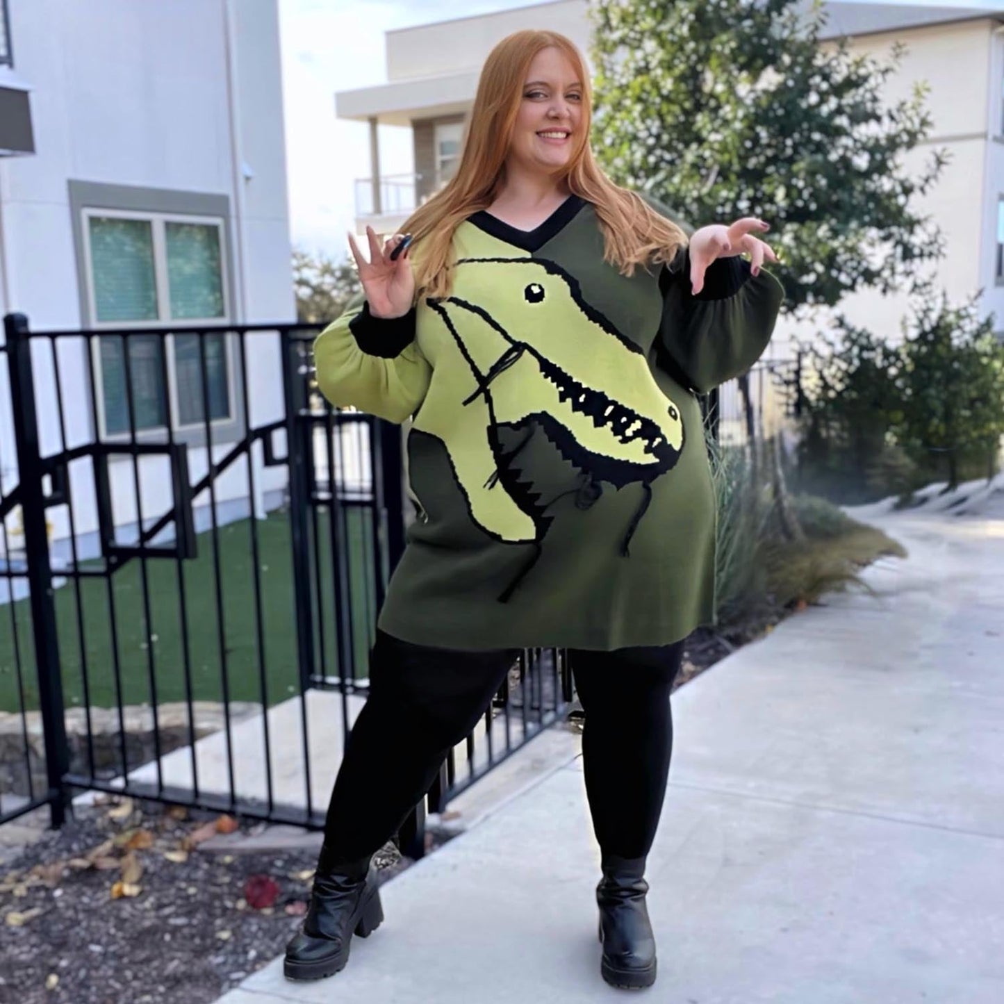 Dinosaur Jumper Dress - Rex