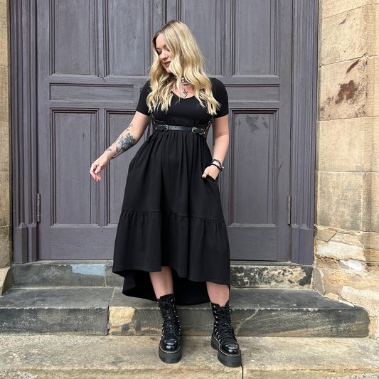 Tiered Midi Dress - Black