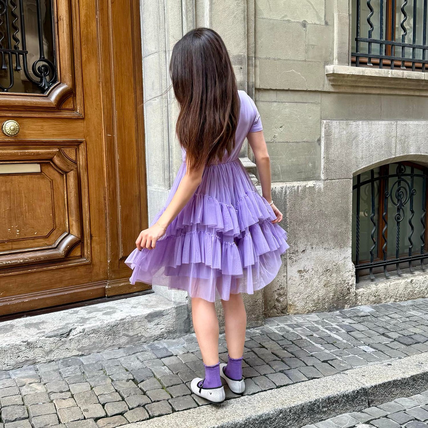 Tee Mesh Dress - Lavender Fields