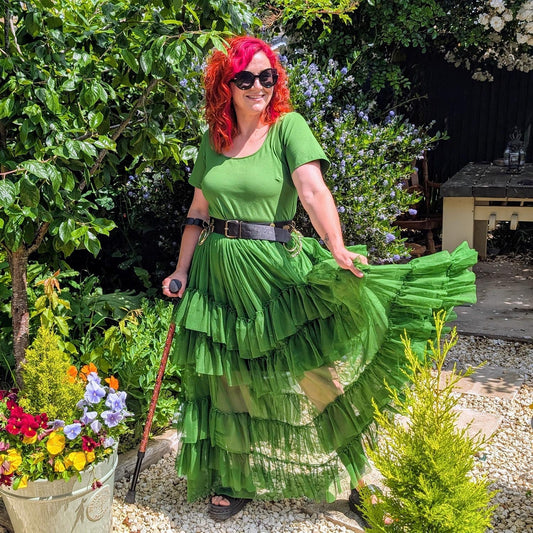 Maxi Tee Mesh Dress - Forest