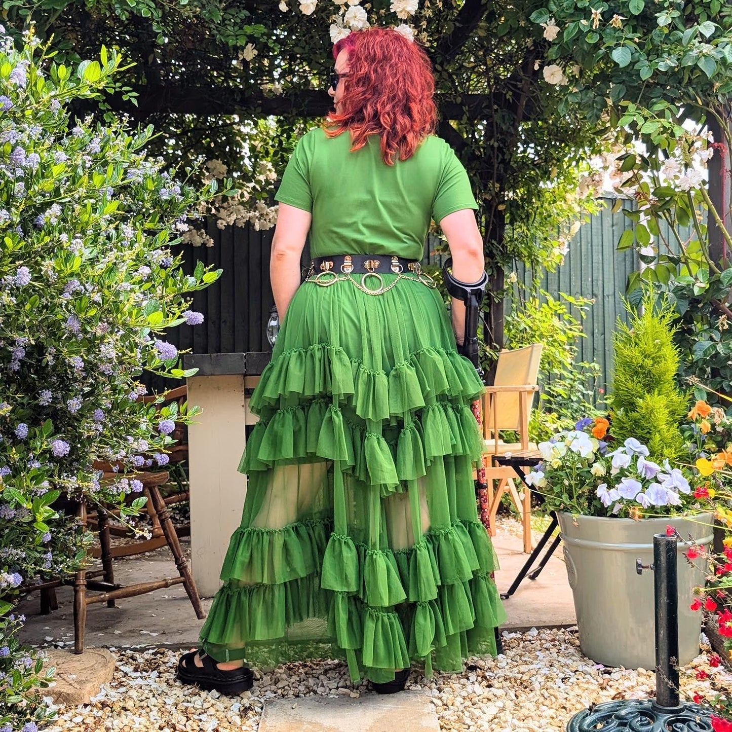 Maxi Tee Mesh Dress - Forest