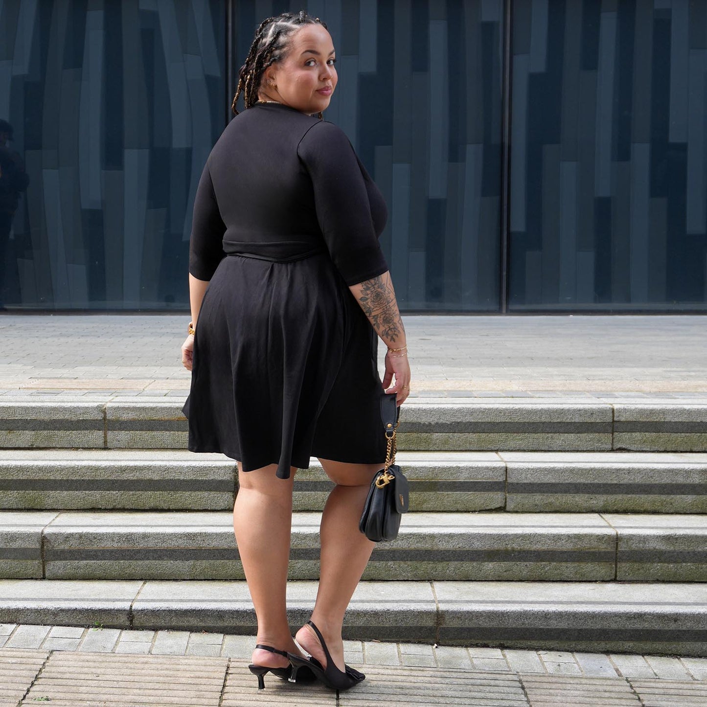Mini Wrap Dress - Black