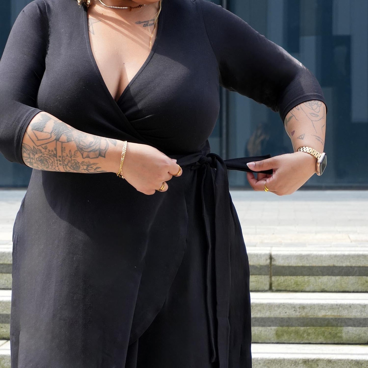Mini Wrap Dress - Black