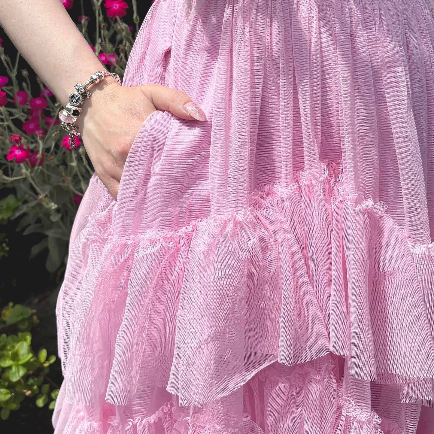 Tee Mesh Dress - Pink Frosting