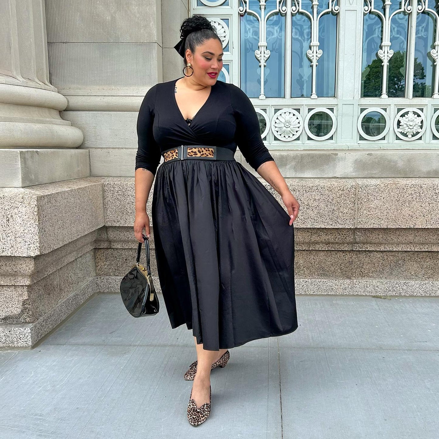 Midaxi Poplin Skirt - Black