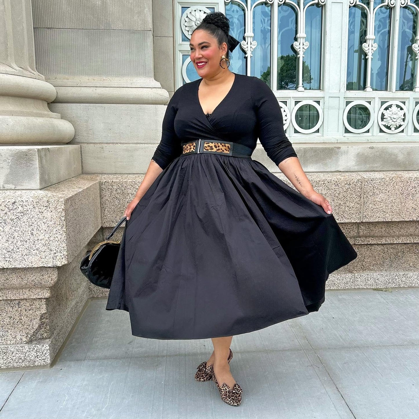 Midaxi Poplin Skirt - Black