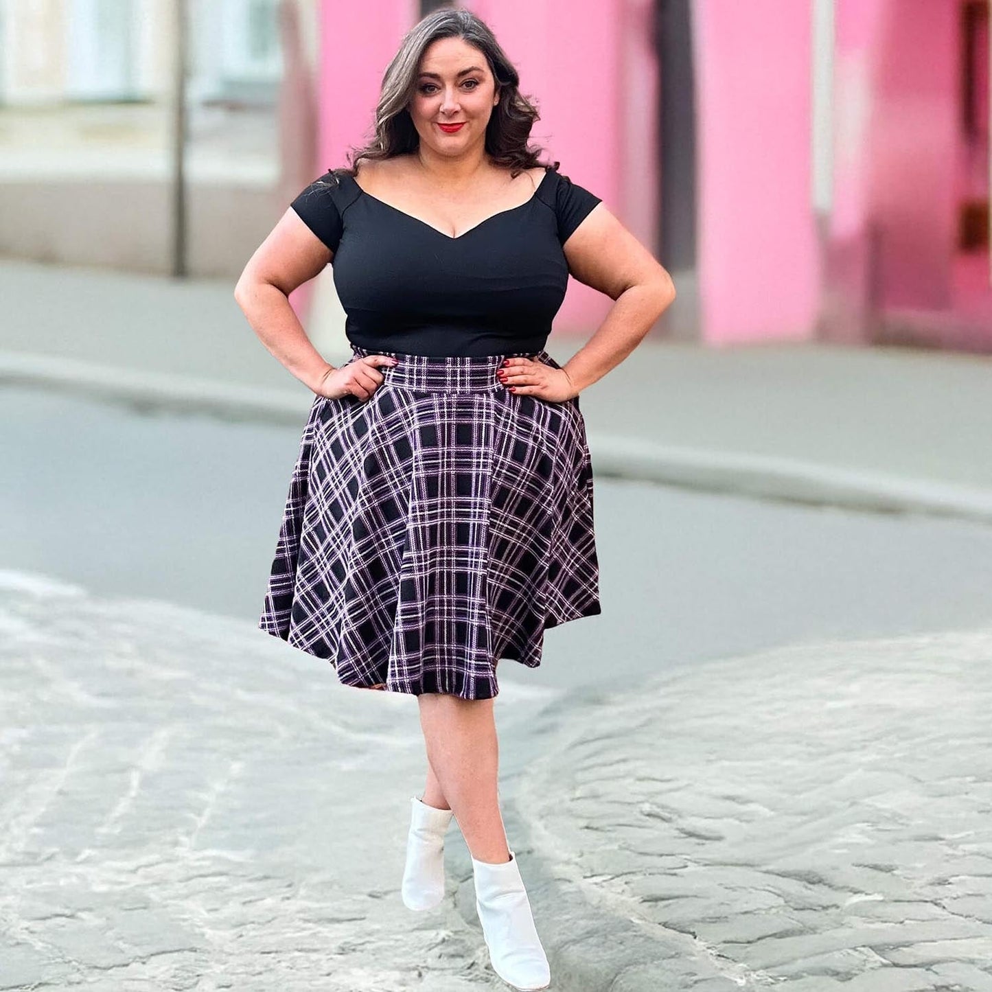 Plaid Flare Skirt - Moorland (V2)