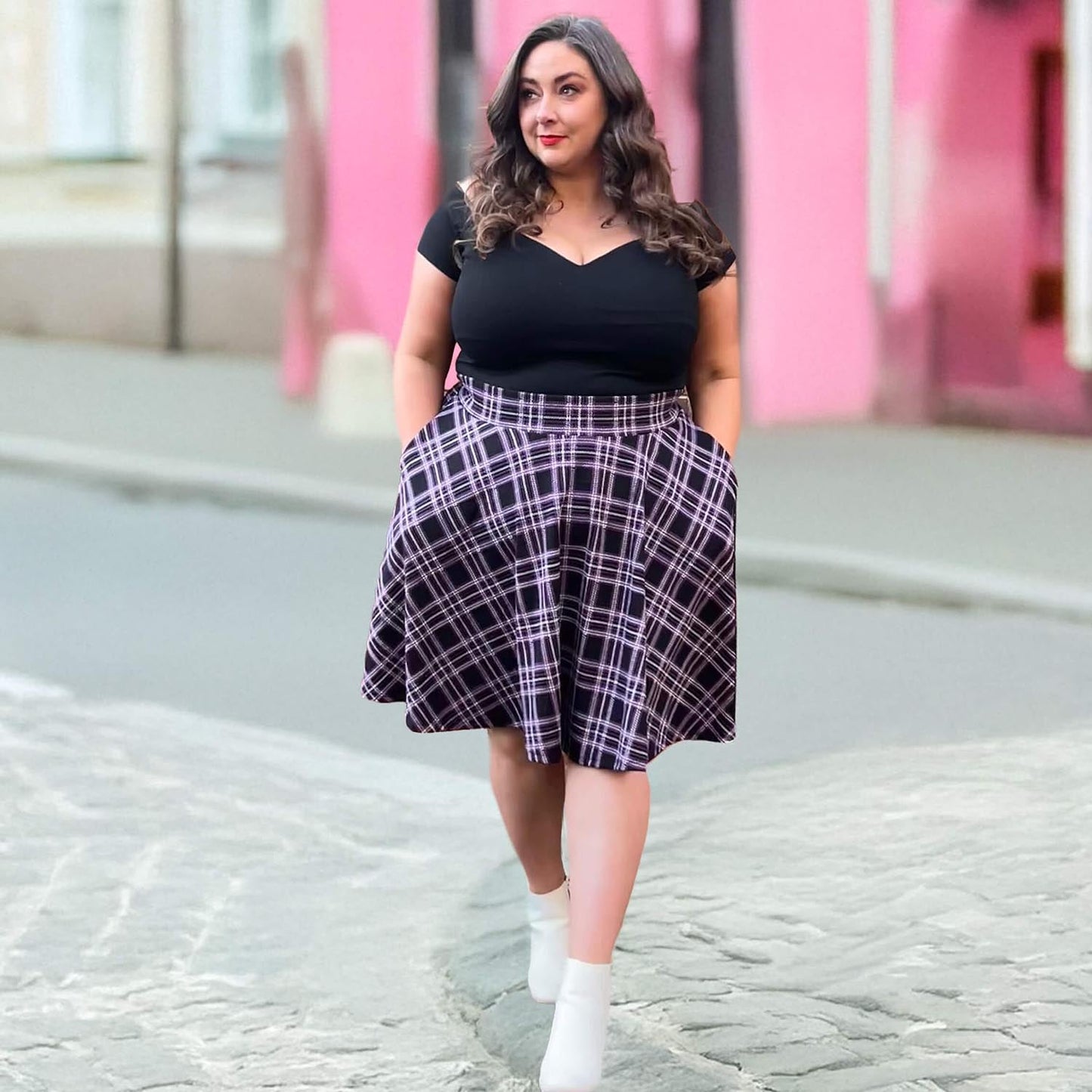 Plaid Flare Skirt - Moorland (V2)