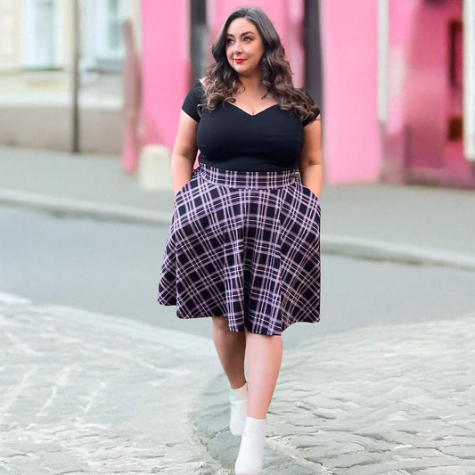Plaid Flare Skirt - Moorland (V2)