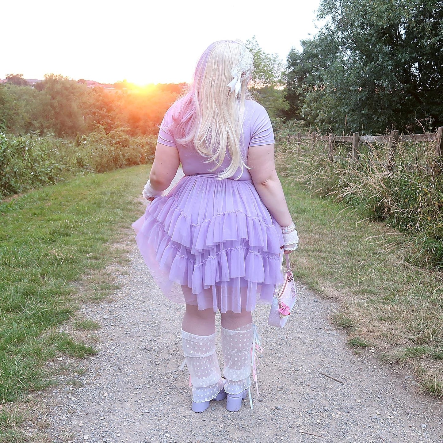 Tee Mesh Dress - Lavender Fields