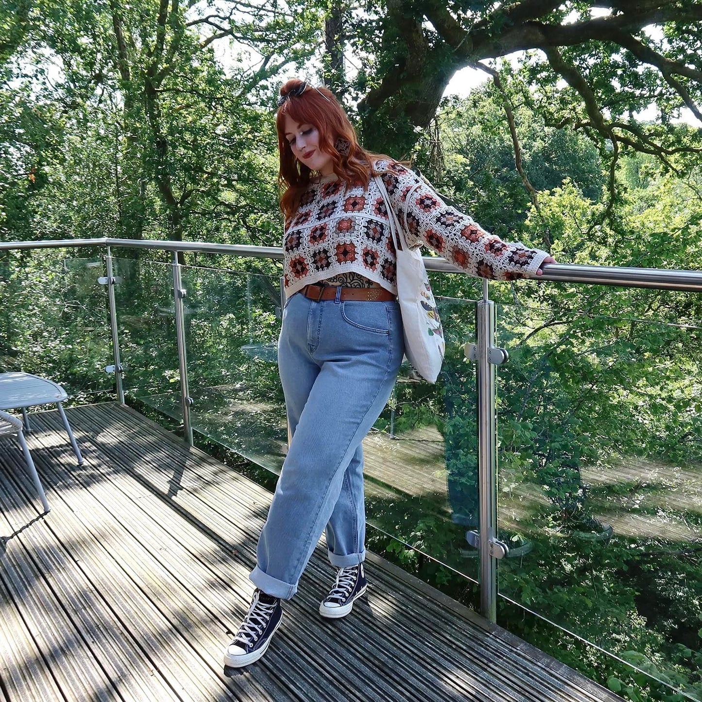 Organic Mom Jeans - Aegean