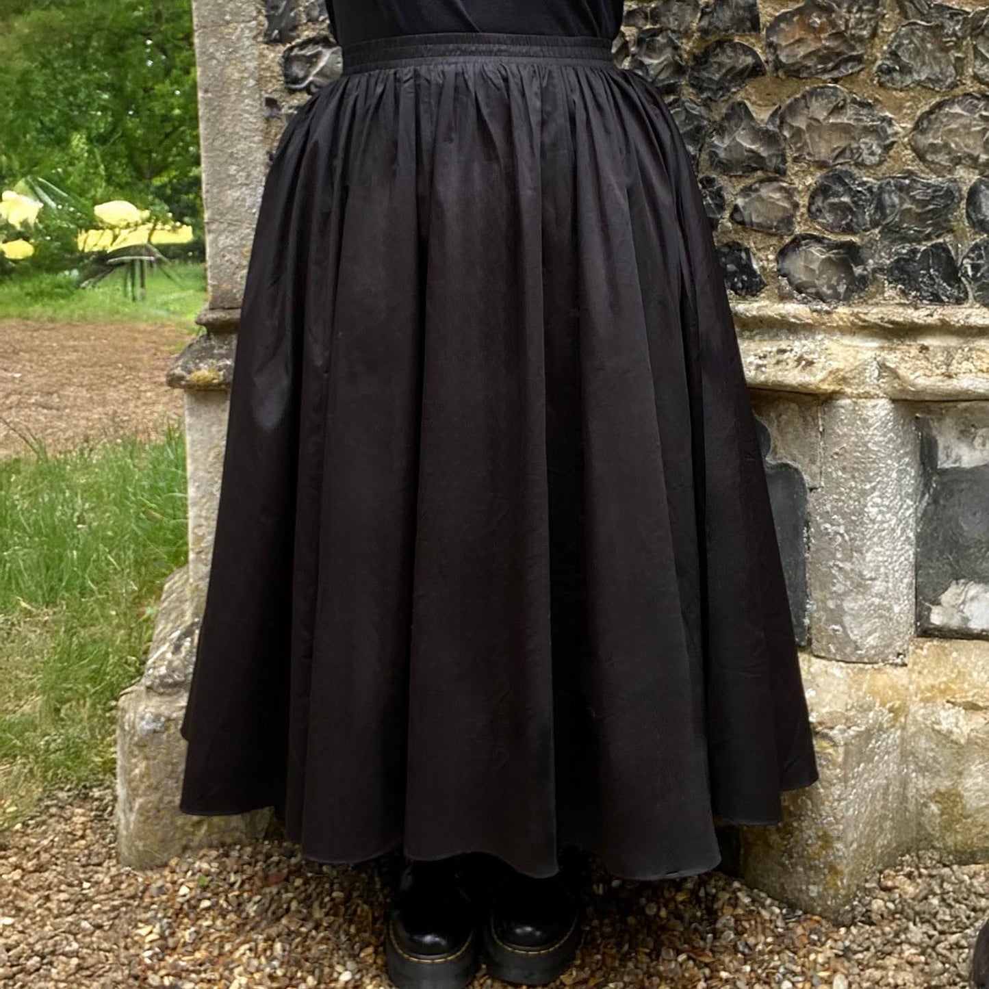 Midaxi Poplin Skirt - Black