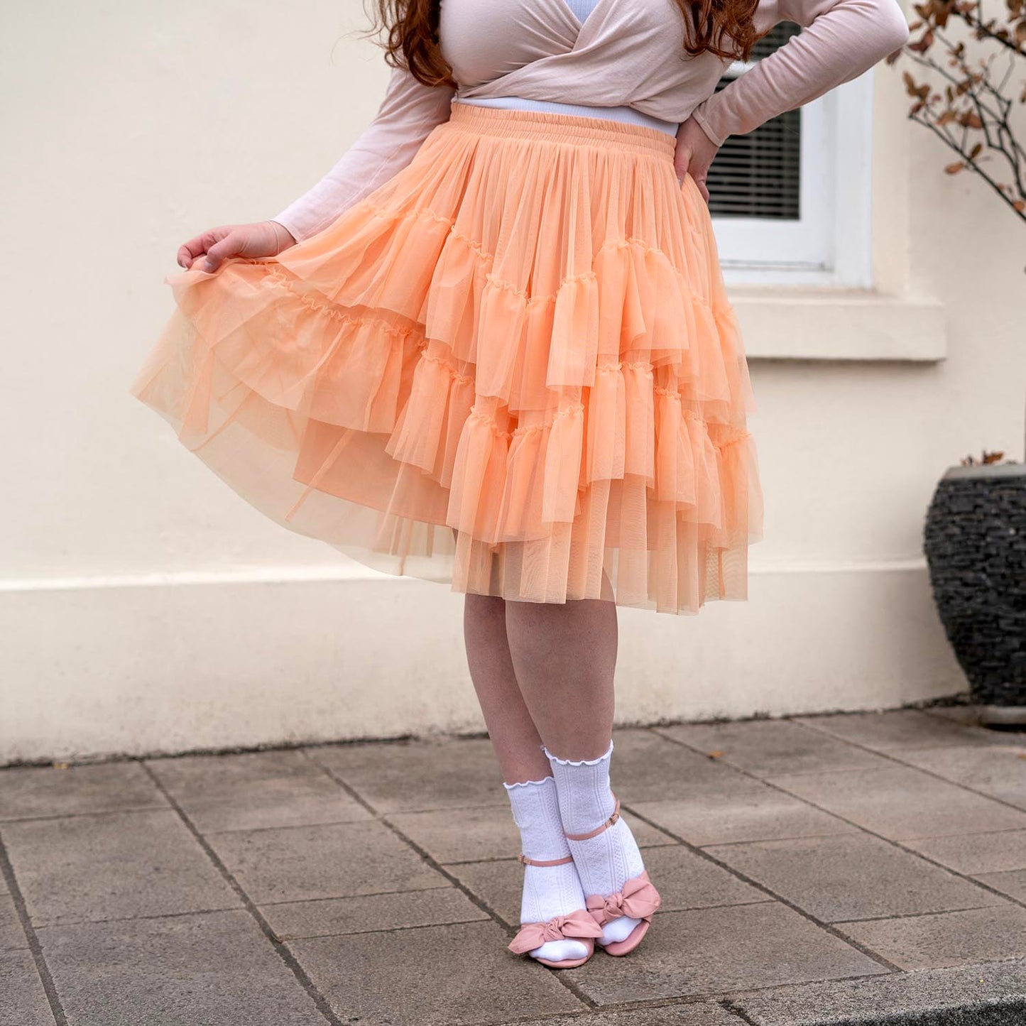 Mesh Skirt - Peach Mousse
