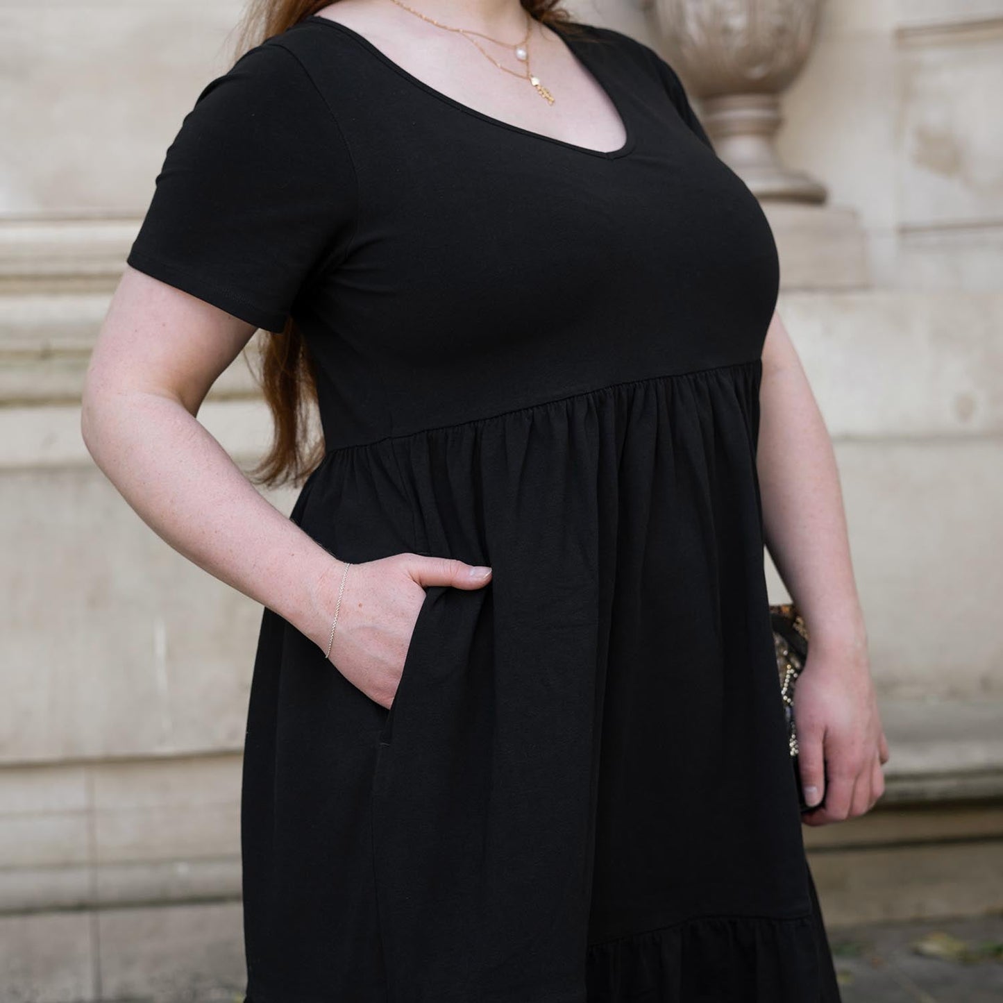 Tiered Midi Dress - Black