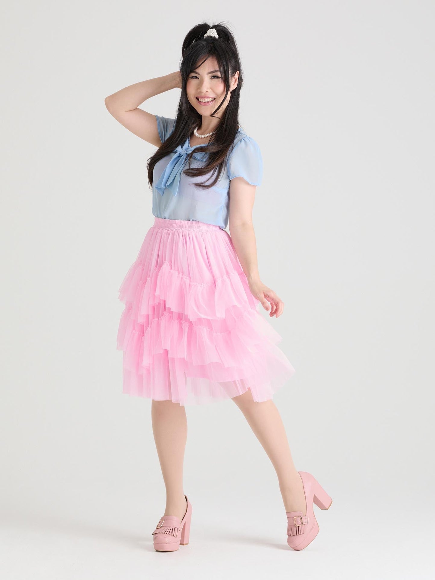 Mesh Skirt - Flushing Pink