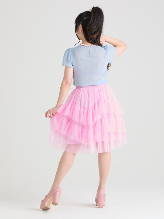Mesh Skirt - Flushing Pink