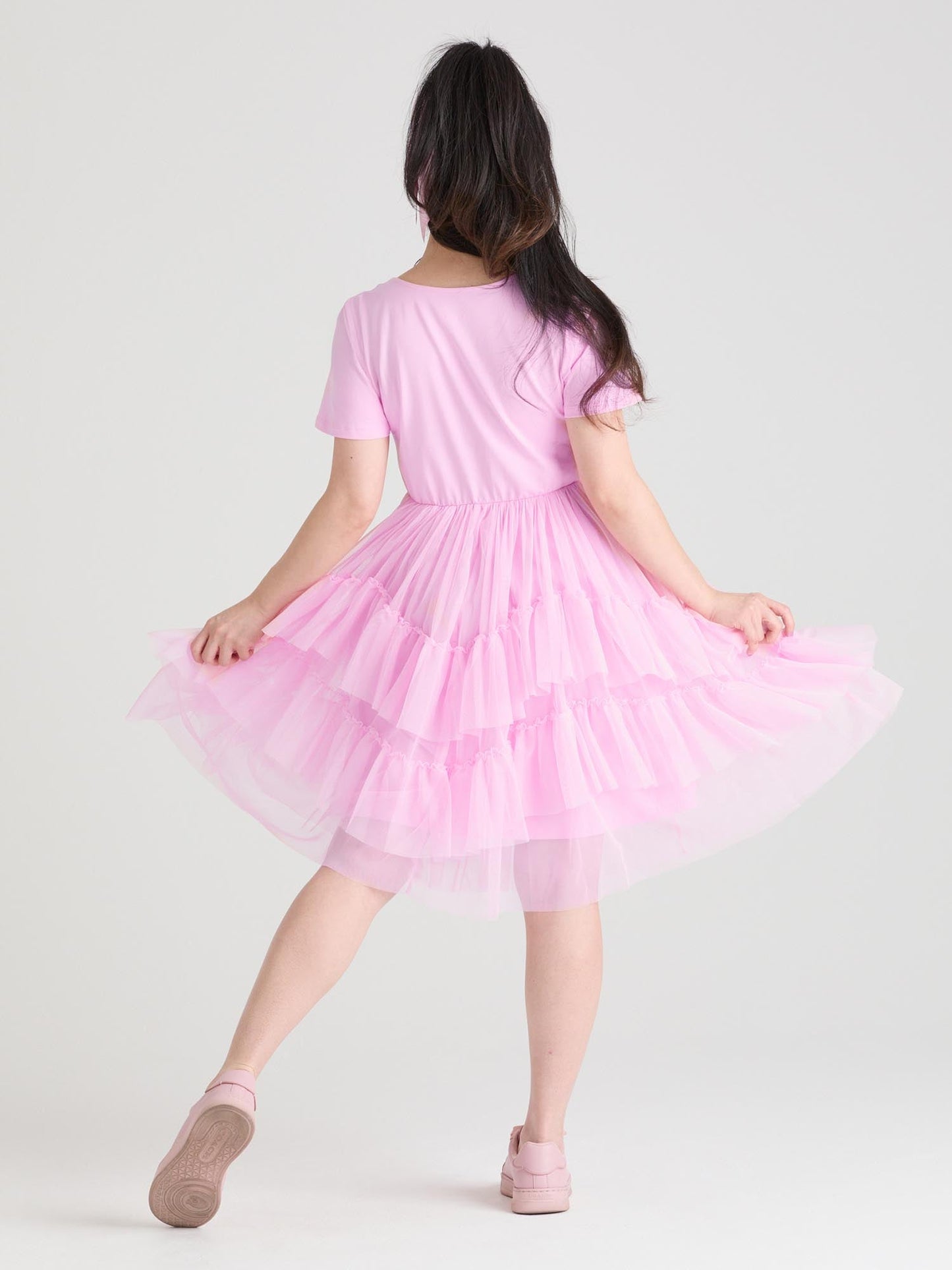 Tee Mesh Dress - Pink Frosting