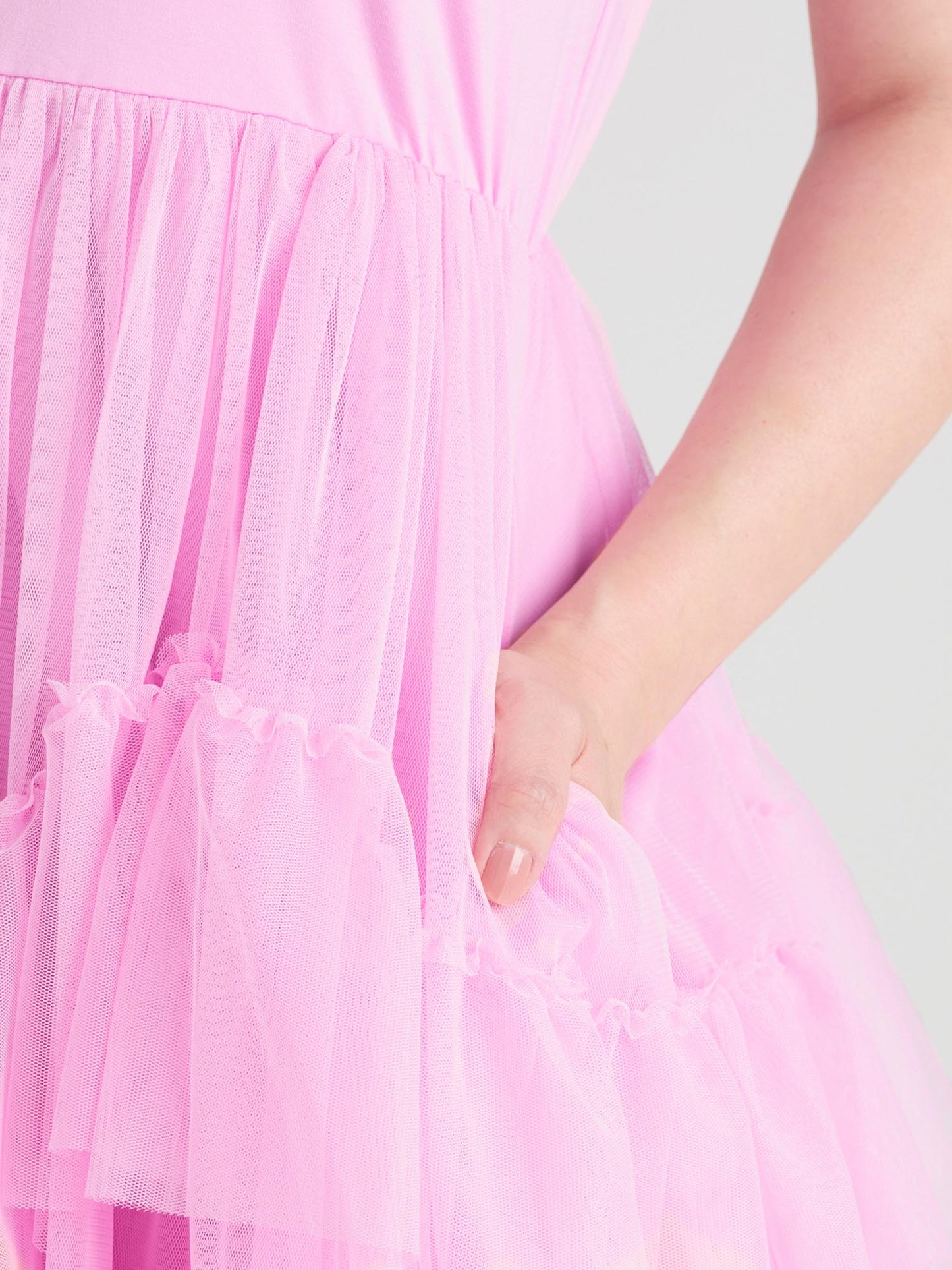 Tee Mesh Dress - Pink Frosting