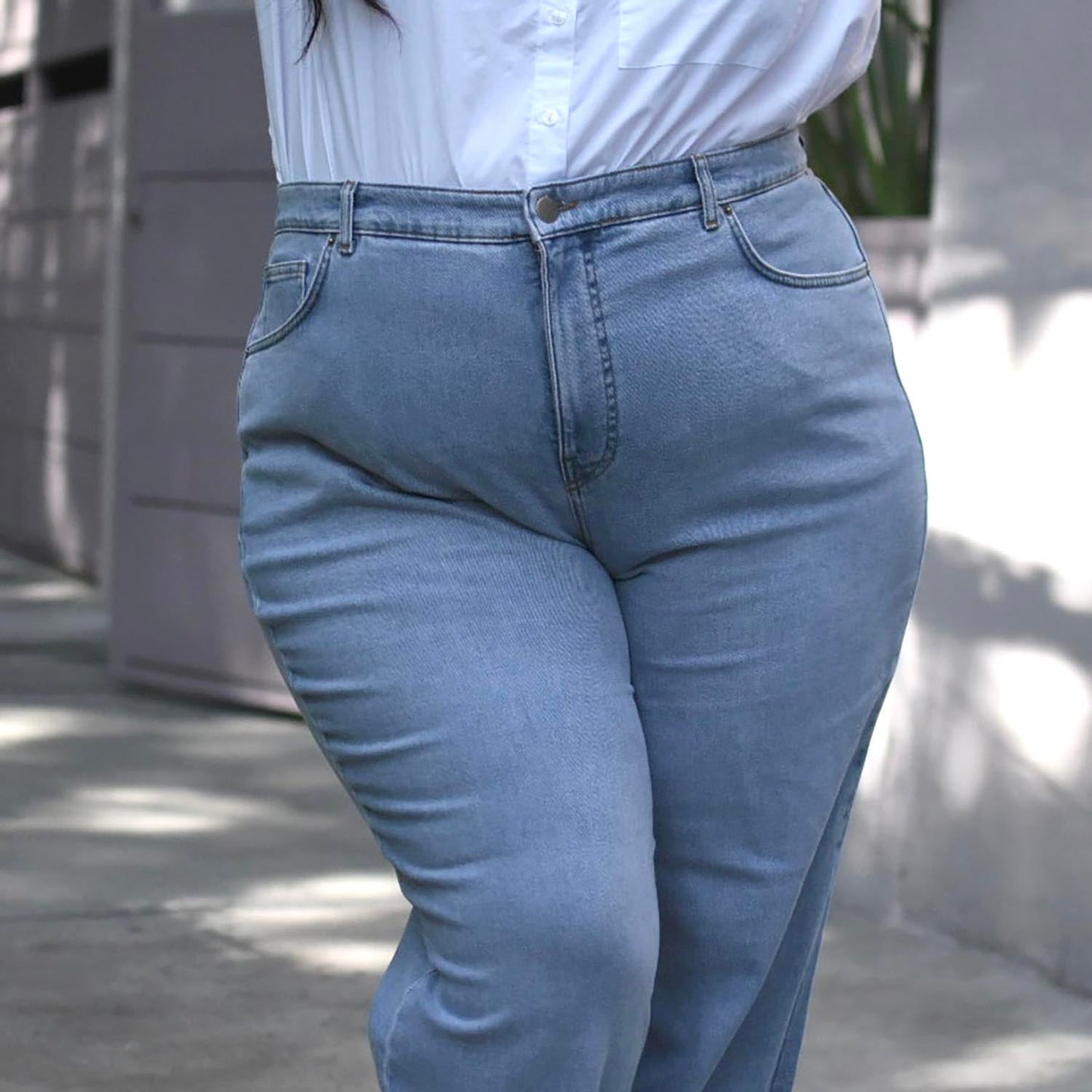 Organic Mom Jeans - Aegean
