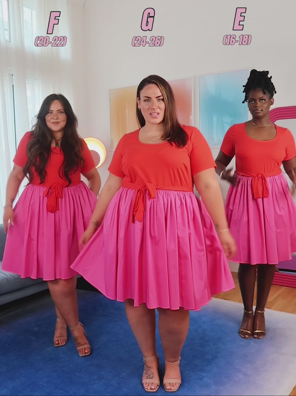 Poplin Tee Dress - Sangria/Pink Lady