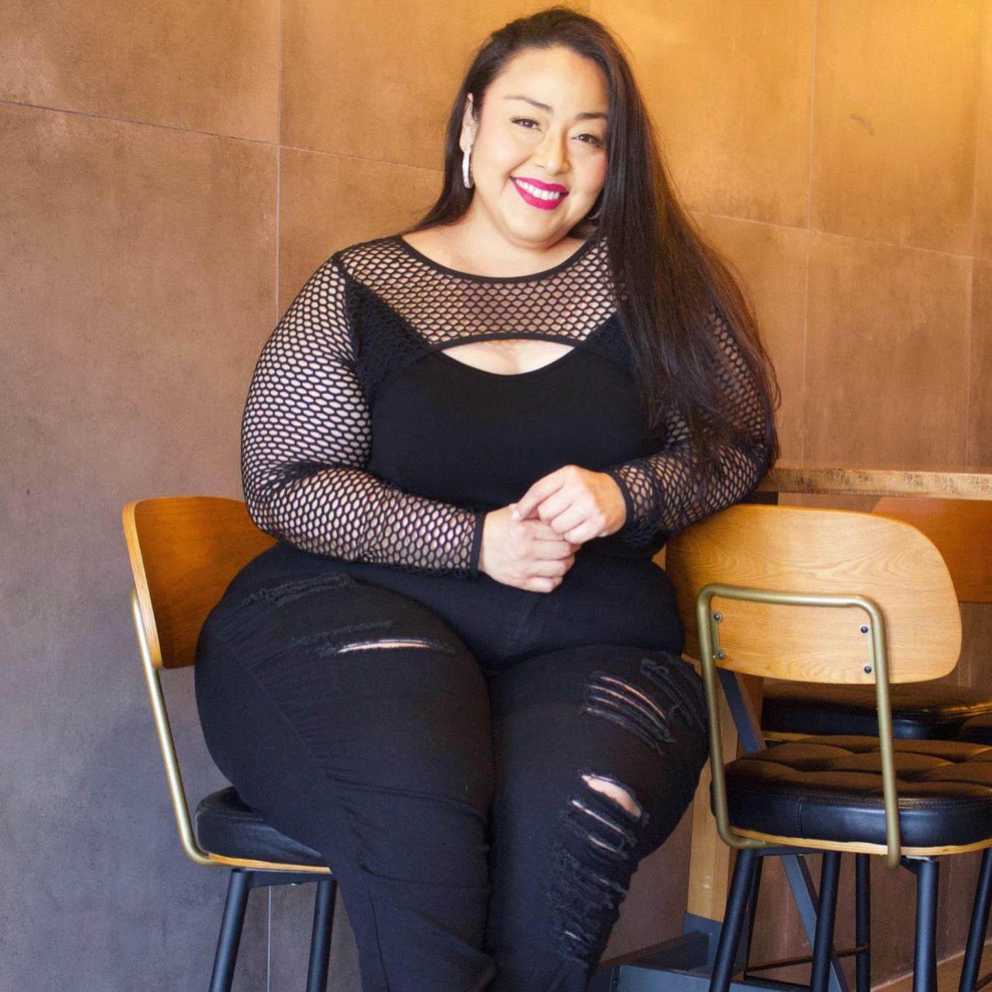 Fishnet Top - Alanis - Black